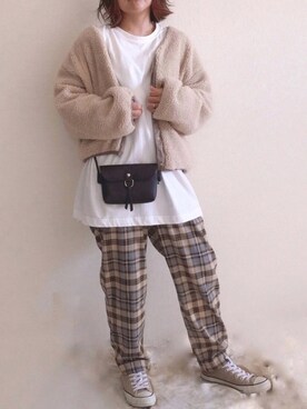 「moment+（モーメントプラス）のアイテム（ジャケット/アウター）」を使った、きな☆ki_naさん（レディース・153cm）の秋コーディネート