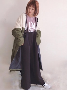 「antiqua」｜「アイテム（ダウンジャケット/コート）」を使った、きな☆ki_naさん（レディース・153cm）の秋コーディネート