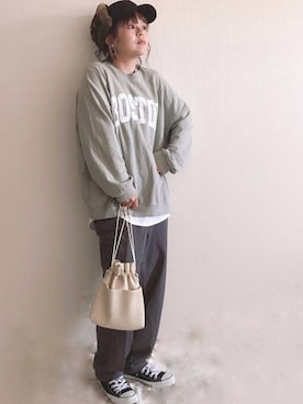 「Handmade（ハンドメイド）のアイテム」を使った、きな☆ki_naさん（レディース・153cm）の秋コーディネート
