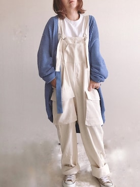 「antiqua」｜「アイテム（サロペット/オーバーオール）」を使った、きな☆ki_naさん（レディース・153cm）の冬コーディネート