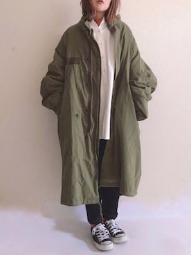 「antiqua」｜「アイテム（モッズコート）」を使った、きな☆ki_naさん（レディース・153cm）の冬コーディネート