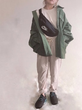 「アイテム（ボディバッグ/ウエストポーチ）」を使った、きな☆ki_naさん（レディース・153cm）の冬コーディネート