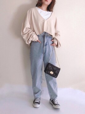 「H&M（エイチ・アンド・エム）のアイテム（バッグ）」を使った、きな☆ki_naさん（レディース・153cm）の冬コーディネート