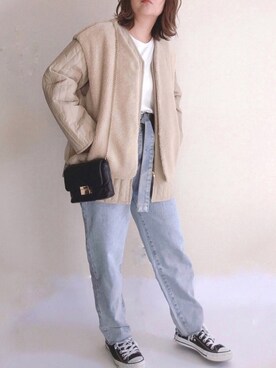 「H&M（エイチ・アンド・エム）のアイテム（バッグ）」を使った、きな☆ki_naさん（レディース・153cm）の冬コーディネート