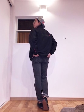 「ドラフトリーバイス」｜「アイテム（ナイロンジャケット）」を使った、MOSさん（メンズ・178cm）の冬コーディネート