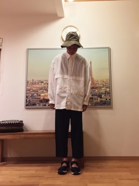 「COMME des GARCONS HOMME DEUX（コムデギャルソンオムドゥ）のアイテム（スラックス）」を使った、MOSさん（メンズ・178cm）の秋コーディネート