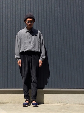 「CASEY CASEY（ケイシーケイシー）のアイテム（パンツ）」を使った、MOSさん（メンズ・178cm）の秋コーディネート