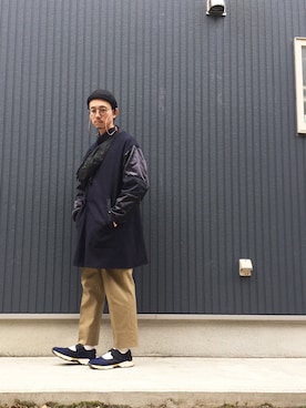 「Engineered Garments（エンジニアードガーメンツ）のアイテム（その他アウター）」を使った、MOSさん（メンズ・178cm）の春コーディネート