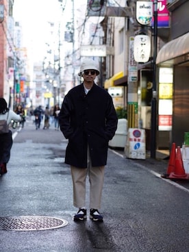 「Engineered Garments（エンジニアードガーメンツ）のアイテム（その他アウター）」を使った、MOSさん（メンズ・178cm）の春コーディネート