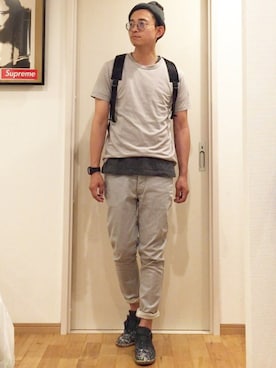 「時計」｜「アイテム（ニットキャップ/ビーニー）」を使った、MOSさん（メンズ・178cm）の夏コーディネート