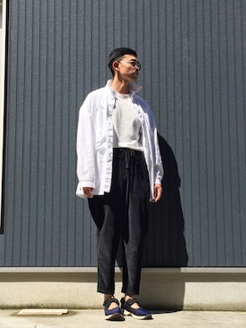 「CASEY CASEY（ケイシーケイシー）のアイテム（パンツ）」を使った、MOSさん（メンズ・178cm）の秋コーディネート
