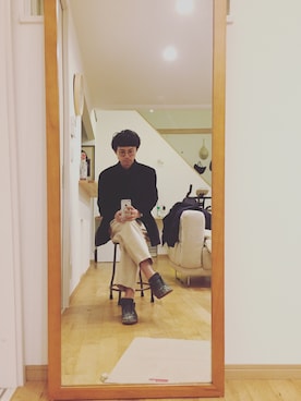 「ジャーマントレーナー」｜「アイテム（カバーオール）」を使った、MOSさん（メンズ・178cm）の夏コーディネート