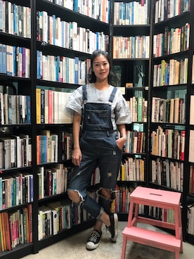 「asos（エイソス）のアイテム（サロペット/オーバーオール）」を使った、Olgaさん（レディース・170cm）の夏コーディネート