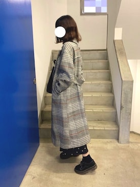 「柄×柄」｜「アイテム（その他シューズ）」を使った、yuさん（レディース・167cm）の冬コーディネート