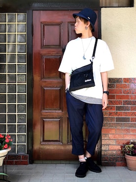 「岩座 IWAKURA（イワクラ）のアイテム」を使った、サマルさん（メンズ・175cm）の夏コーディネート