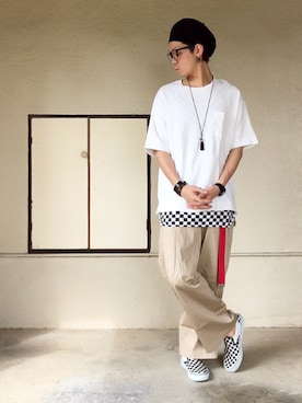 「アイテム（スリッポン、その他）」を使った、サマルさん（メンズ・175cm）の夏コーディネート