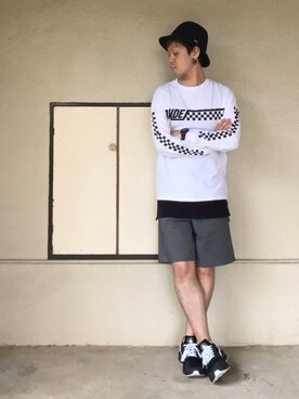「袖プリント」｜「アイテム（その他）」を使った、サマルさん（メンズ・175cm）の夏コーディネート