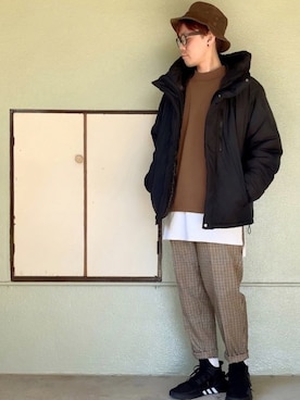 「kutir（クティール）の中綿ダウンジャケット（ダウンジャケット/コート）」を使った、サマルさん（メンズ・175cm）の冬コーディネート