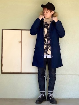 「zozoデニム」｜「アイテム（スウェット）」を使った、サマルさん（メンズ・175cm）の冬コーディネート