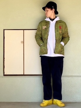 「WEGO（ウィゴー）のアイテム（ハット）」を使った、サマルさん（メンズ・175cm）の冬コーディネート