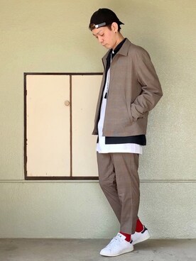 「ZIP FIVE（ジップファイブ）のアイテム（帽子）」を使った、サマルさん（メンズ・175cm）の春コーディネート