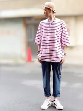 「ZIP FIVE（ジップファイブ）のアイテム（帽子）」を使った、サマルさん（メンズ・175cm）の夏コーディネート