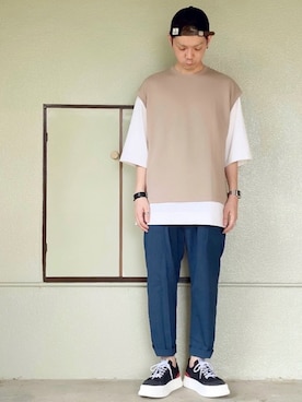 「ZIP FIVE（ジップファイブ）のアイテム（帽子）」を使った、サマルさん（メンズ・175cm）の夏コーディネート