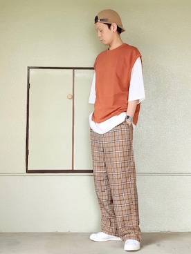 「ZIP FIVE（ジップファイブ）のアイテム（帽子）」を使った、サマルさん（メンズ・175cm）の秋コーディネート