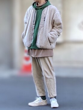 「ノーカラー」｜「アイテム（その他アウター）」を使った、サマルさん（メンズ・175cm）の冬コーディネート