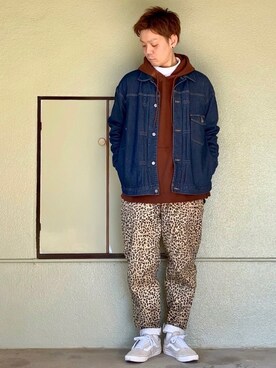 「TIMELY WARNING（タイムリーワーニング）のアイテム（デニムジャケット）」を使った、サマルさん（メンズ・175cm）の冬コーディネート