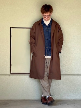 「TIMELY WARNING（タイムリーワーニング）のアイテム（デニムジャケット）」を使った、サマルさん（メンズ・175cm）の冬コーディネート