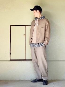 「ステッチ」｜「アイテム（ブルゾン）」を使った、サマルさん（メンズ・175cm）の春コーディネート