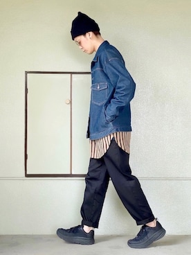「TIMELY WARNING（タイムリーワーニング）のアイテム（ジャケット/アウター）」を使った、サマルさん（メンズ・175cm）の春コーディネート