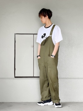 「オリーブ」｜「アイテム（サロペット/オーバーオール）」を使った、サマルさん（メンズ・175cm）の夏コーディネート