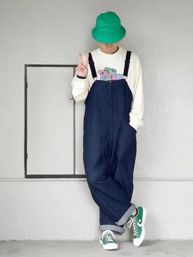 「ラブアンドピース2020」｜「アイテム（サロペット/オーバーオール）」を使った、サマルさん（メンズ・175cm）の秋コーディネート