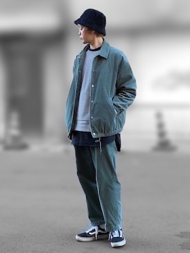 「TIMELY WARNING（タイムリーワーニング）のアイテム（ジャケット/アウター）」を使った、サマルさん（メンズ・175cm）の冬コーディネート