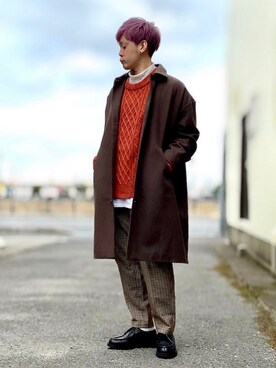 「ZIP FIVE（ジップファイブ）のアイテム（チェスターコート）」を使った、サマルさん（メンズ・175cm）の冬コーディネート