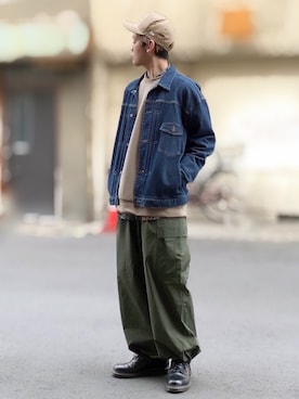 「TIMELY WARNING（タイムリーワーニング）のアイテム（ジャケット/アウター）」を使った、サマルさん（メンズ・175cm）の春コーディネート