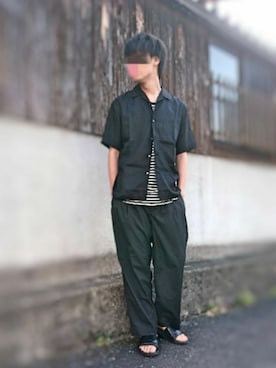 「WEGO（ウィゴー）のWEGO/スラブワッフルラウンドロングタンクトップ（タンクトップ）」を使った、biwakenさん（メンズ・183cm）の夏コーディネート