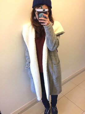 「公園コーデ」｜「アイテム（その他アウター）」を使った、haruさん（レディース・156cm）の冬コーディネート