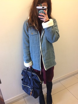 「BILLABONG（ビラボン）のアイテム（ダウンジャケット/コート）」を使った、haruさん（レディース・156cm）の冬コーディネート
