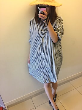 「FREE'S MART（フリーズマート）のアイテム（シャツワンピース）」を使った、haruさん（レディース・156cm）の秋コーディネート