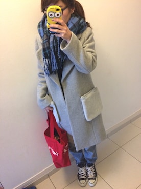 「ファーコート」｜「アイテム（チェスターコート）」を使った、haruさん（レディース・156cm）の冬コーディネート