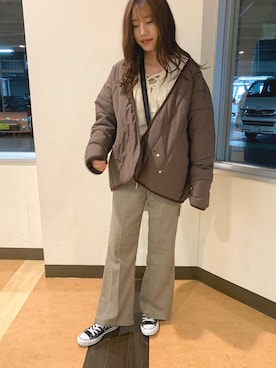 「CONVERSE（コンバース）のconverse（コンバース） ALL STAR OX（オールスターOX）（スニーカー）」を使った、yuuさん（レディース・164cm）の冬コーディネート