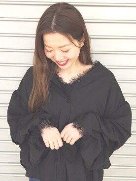 「mystic（ミスティック）の袖タックボリュームブラウス（シャツ/ブラウス）」を使った、tsudaさん（レディース・163cm）の冬コーディネート