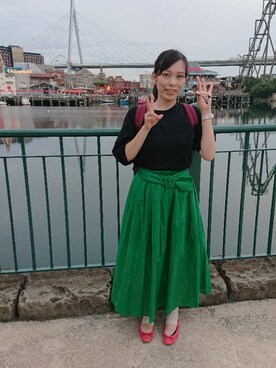 パンプス ピンク系 を使った 緑 の人気ファッションコーディネート Wear