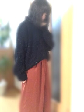 「メチャカリ」｜「アイテム（パンツ）」を使った、amoさん（レディース・148cm）の冬コーディネート