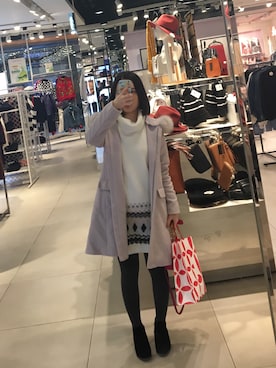 「TITTY&CO.（ティティーアンドコー）のアイテム（ステンカラーコート）」を使った、淡淡呀さん（レディース・158cm）の春コーディネート