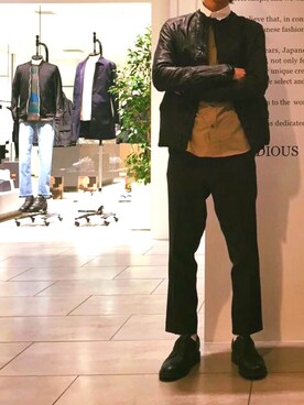 「soe（ソーイ）のアイテム（その他パンツ）」を使った、じょりたんさん（メンズ・170cm）の冬コーディネート