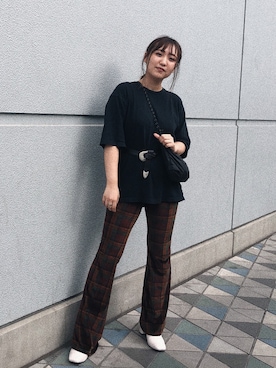 「Ungrid（アングリッド）のアイテム（シューズ）」を使った、HONAMI.mさん（レディース・158cm）の秋コーディネート